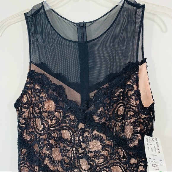 NWT ARTLIER NICOLE MILLER BLACK LACE MESH COCKTAIL DRESS - Picture 3 of 8
